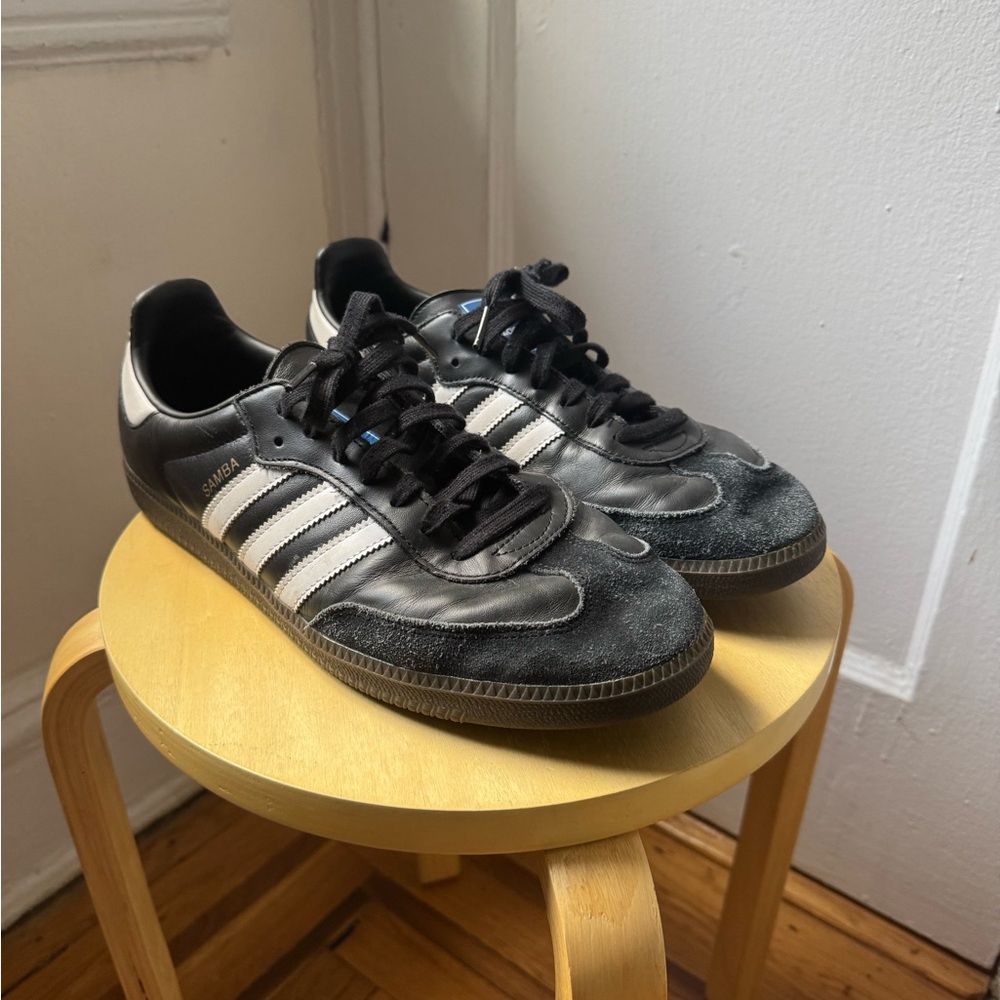 Adidas Men's Black and White Samba Sneakers